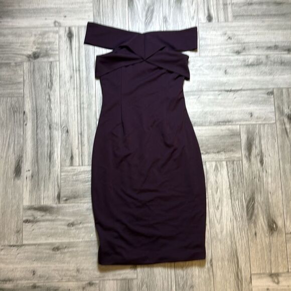 Finders Keepers Women's Brown Off Shoulder Be Still Bodycon Sheath Dress Medium - Picture 1 of 9